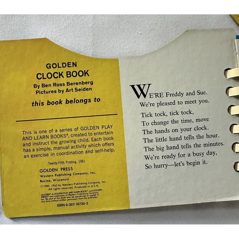 Vintage The Clock Book A Golden Play And Learn Interactive Book Birds 1980‎